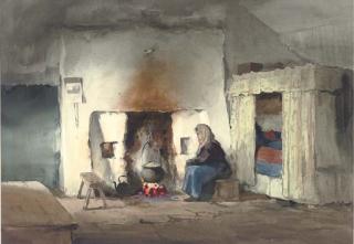 Frank Egginton - Interior of An Irish Cottage