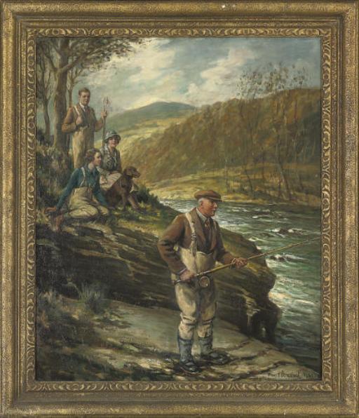 Frank Ernest Beresford - Fishing on the Russ-on-Wye