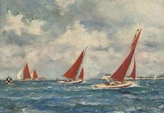Frank Henry Mason, R.I., R.S.M.A. - Redwings racing in the Solent