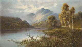 Frank Hider - Autumn in the Highlands; and Vessels off a rocky coastline