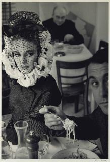 Frank Horvat - Rome, Italy, For Harper\'S Bazaar Italian High Fashion, Deborah Dixon Eating Spaghetti With Writer Antero Piletti (A), 1962