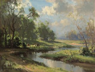 Frank McKelvey, R.H.A., R.U.A. - On the Lagan, Co. Down