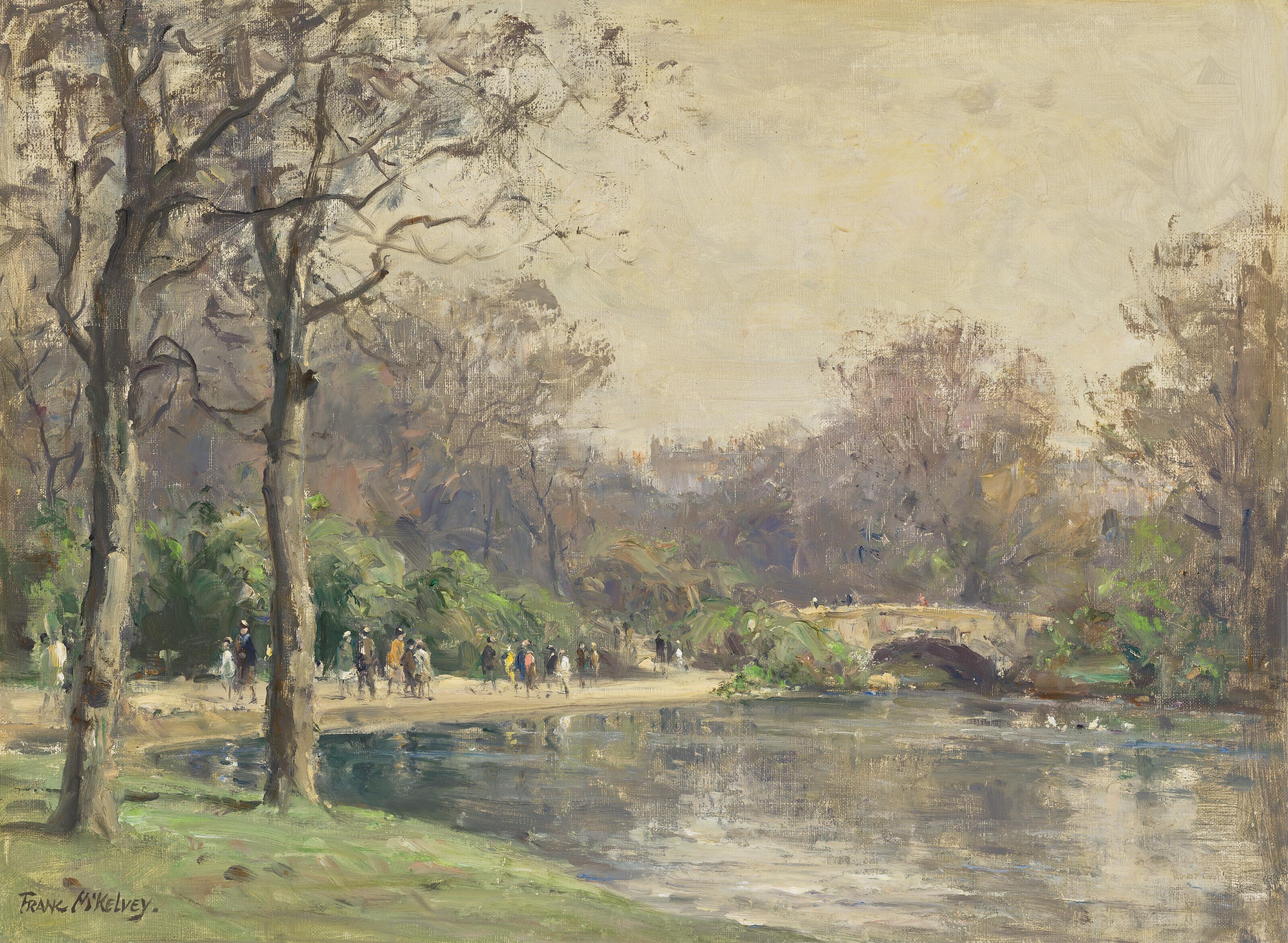 Frank Mckelvey, R.H.A., R.U.A. - St Stephen\'s Green, Dublin