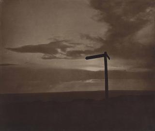 Frank Meadow Sutcliffe - Untitled (Signpost At Sunset), C. 1890
