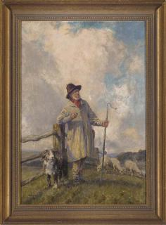 Frank Moss Bennett - A shepherd and his flock