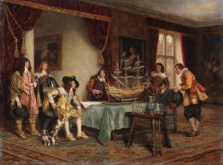Frank Moss Bennett - King Charles II admiring the Royal Sovereign