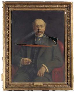 Frank Moss Bennett - Portrait of Charles Plumptre Johnson, seated, three-quarter length
