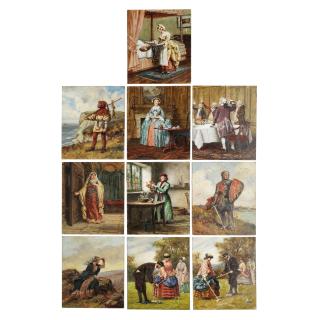 Frank Moss Bennett - Studies Of Figures In Period Dress 20.6 X 15.8Cm (8 1/8 X 6 1/4In). (10) All Unframed