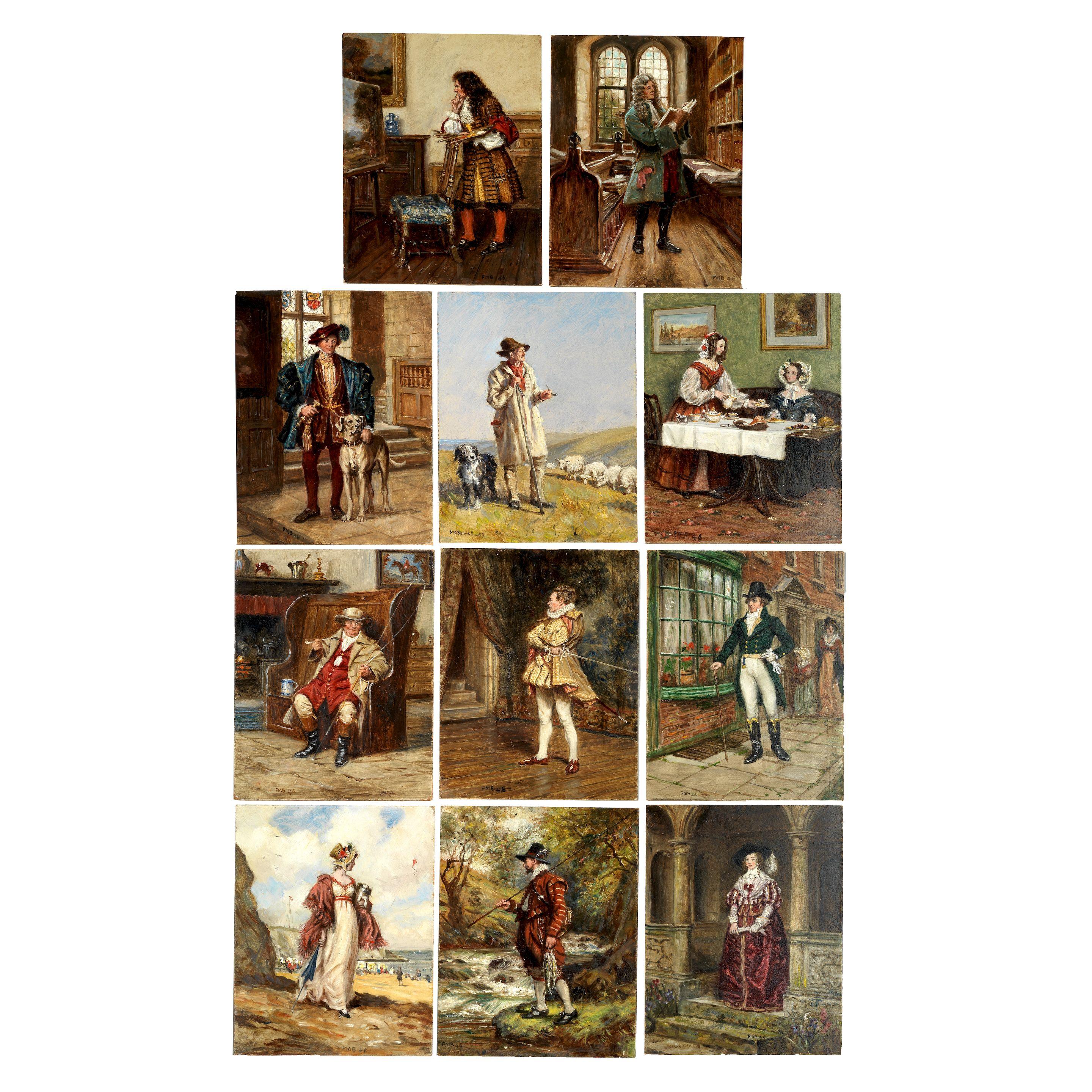 Frank Moss Bennett - Studies Of Figures In Period Dress 20.6 X 15.8Cm (8 1/8 X 6 1/4In). (11) All Unframed