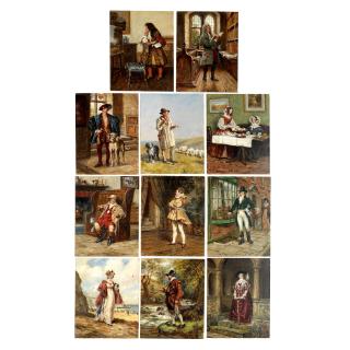 Frank Moss Bennett - Studies Of Figures In Period Dress 20.6 X 15.8Cm (8 1/8 X 6 1/4In). (11) All Unframed