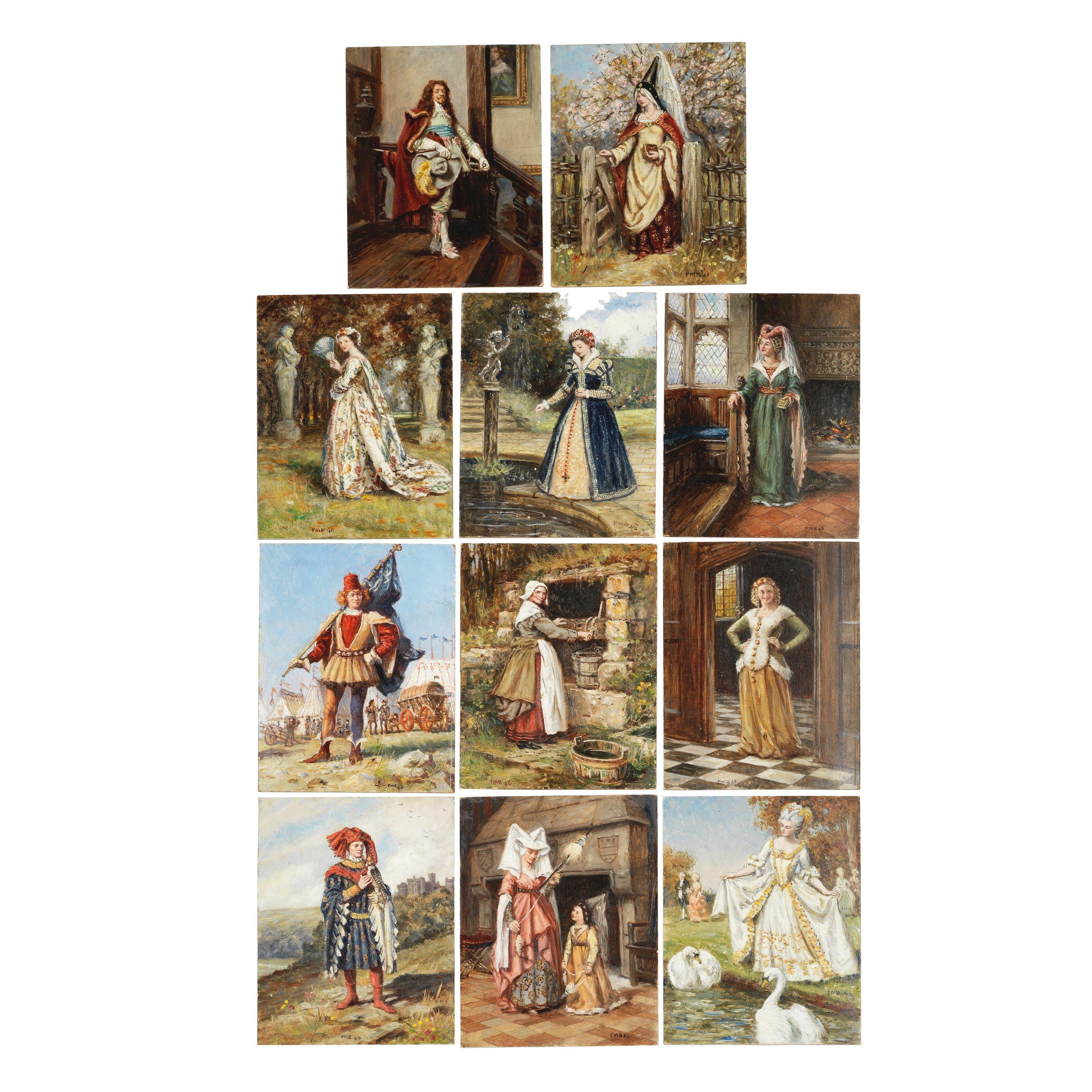 Frank Moss Bennett - Studies Of Figures In Period Dress 20.6 X 15.8Cm (8 1/8 X 6 1/4In). (11) All Unframed