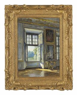 Frank Moss Bennett - The Pavillion and Carp Lake at Fontainebleau