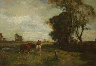Frank Mura - Horses in a woodland landscape