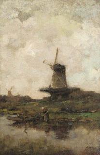 Frank Mura - On a Dutch canal