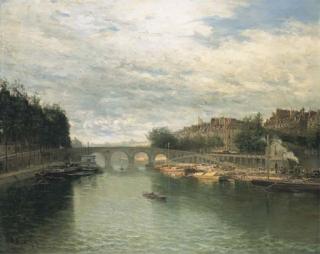 Frank-Myers Boggs - L\'Ile Saint-Louis Et Le Pont Marie Depuis Le Quai Henri Iv, À Gauche Le Quai Des Celestins