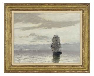 Frank Myers Boggs - Square-Rigger by Moonlight