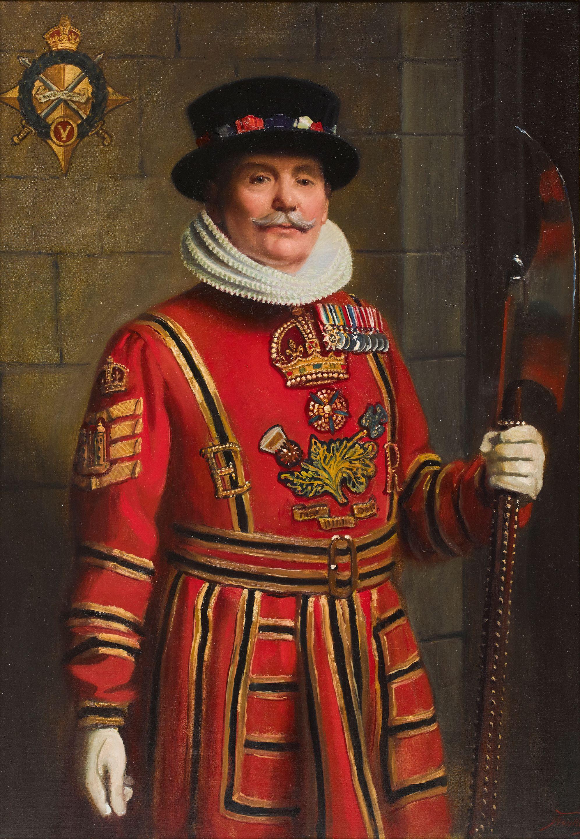 Frank O. Salisbury RI, ROI, RP - A portrait of a beefeater