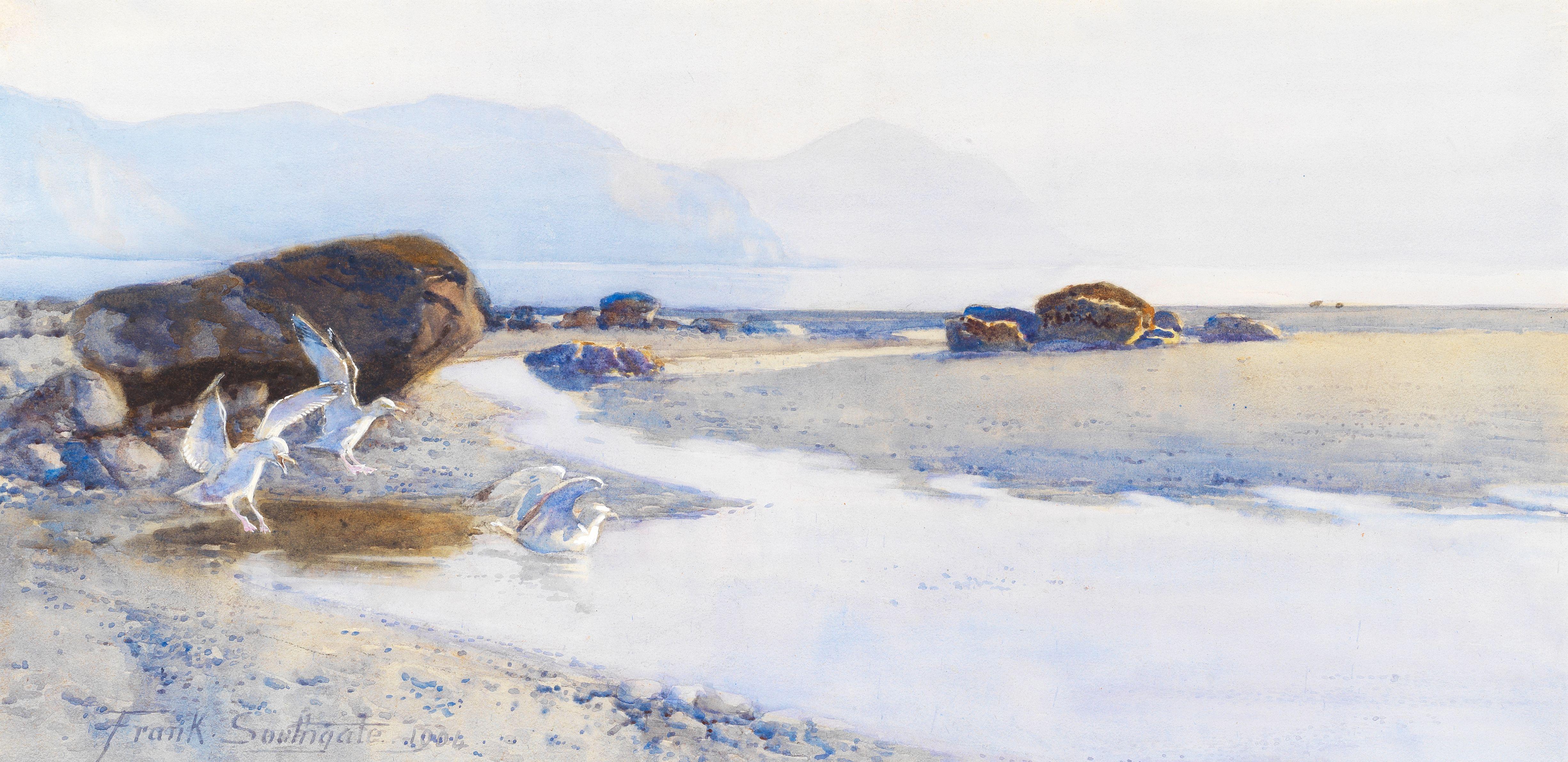 Frank Southgate, R.B.A. - \'Evening Haze\' And Curlews The First 29.8 X 60.6Cm (11 3/4 X 23 7/8In); The Second 38.7 X 57.2Cm (15 1/4 X 22 1/2In). (2)