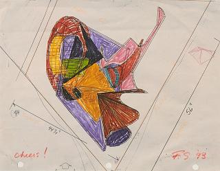 Frank Stella - Ohne Titel (Study for Giufà e la berretta rossa).