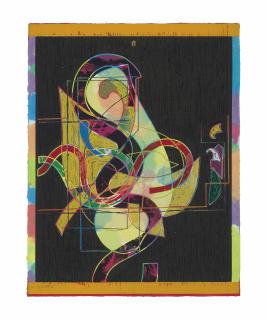 Frank Stella - Pergusa Three, State I, from Circuits