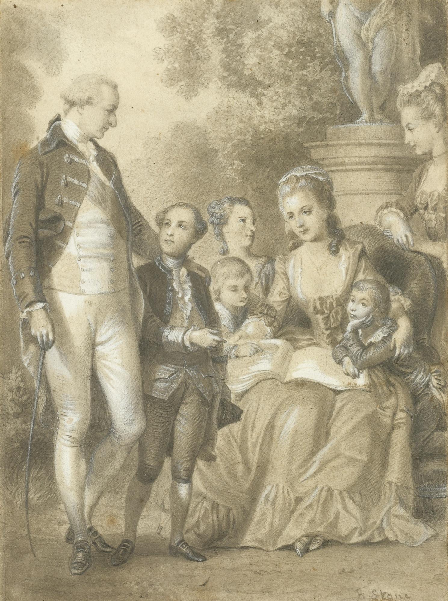 Frank Stone - Philippe-Egalité, Ses Enfants Et Madame De Genlis Leur Apprenant À Lire