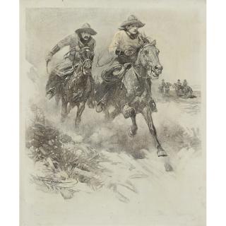 Frank Tenney Johnson - I Guess We Must Abin Three Feet Ahead With A Hundred Yards To Go.  Split Was Accusin\' An Spurrin\' An Whippin\'.