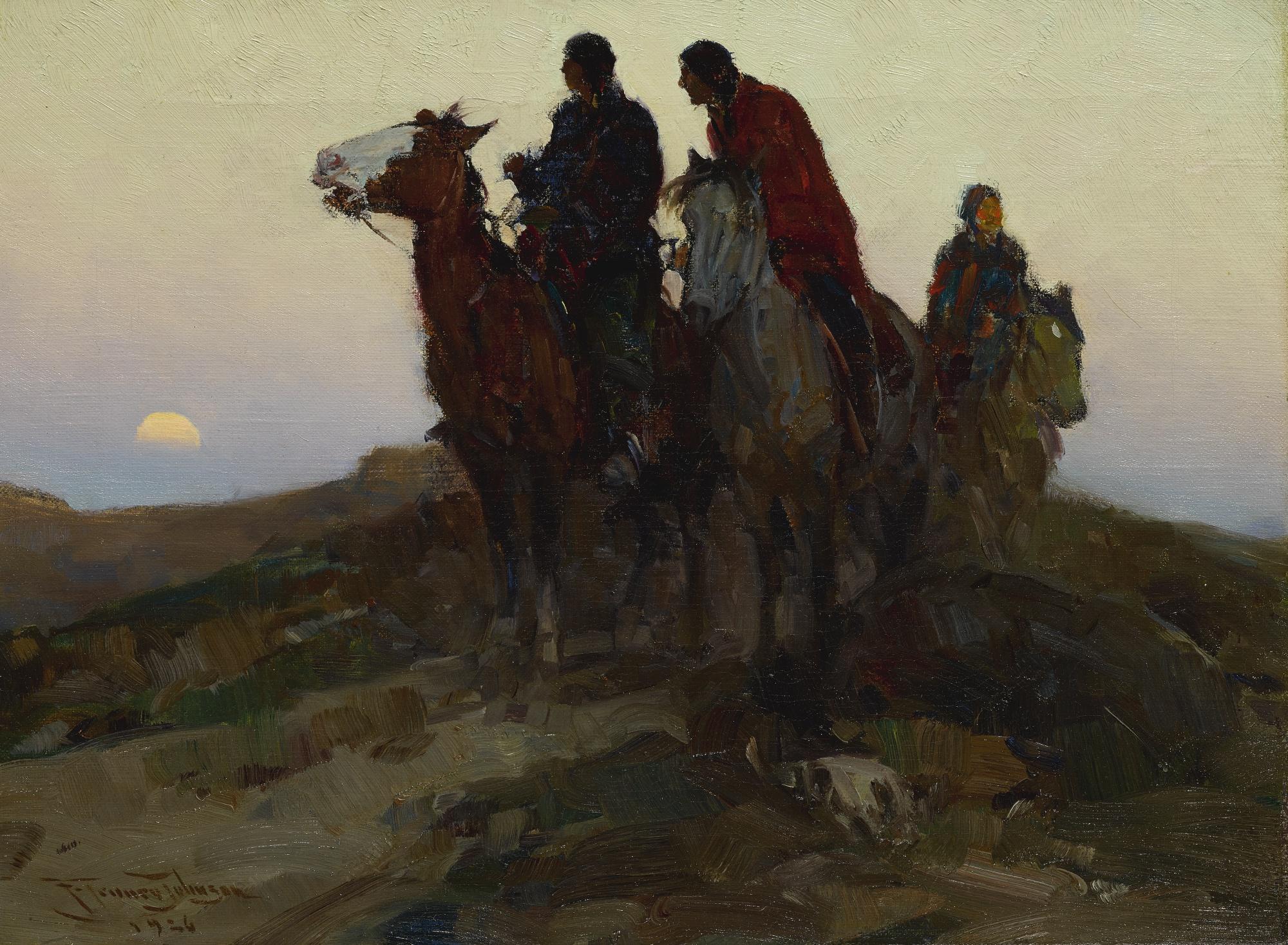 Frank Tenney Johnson - Indians On Horseback 