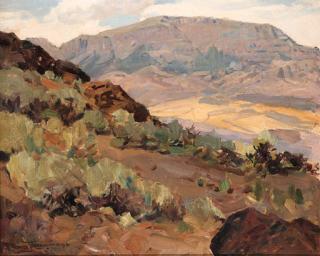 Frank Tenney Johnson - Jim Mountain from My Wyoming Studio