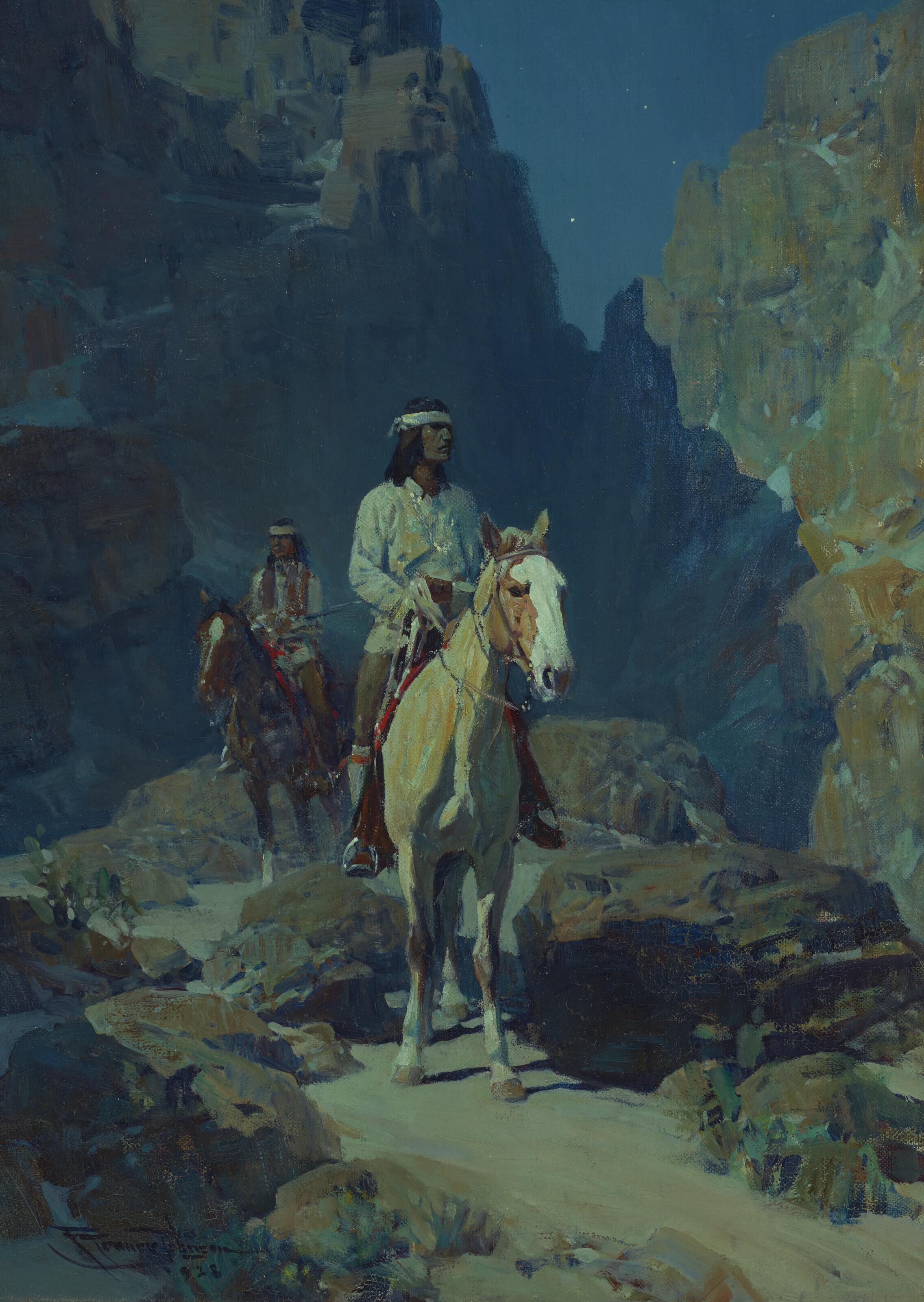 Frank Tenney Johnson - Moonlight in the Canyon