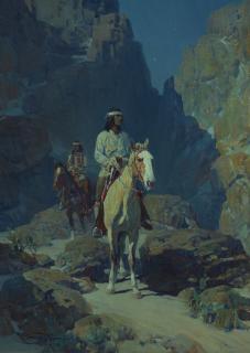 Frank Tenney Johnson - Moonlight in the Canyon
