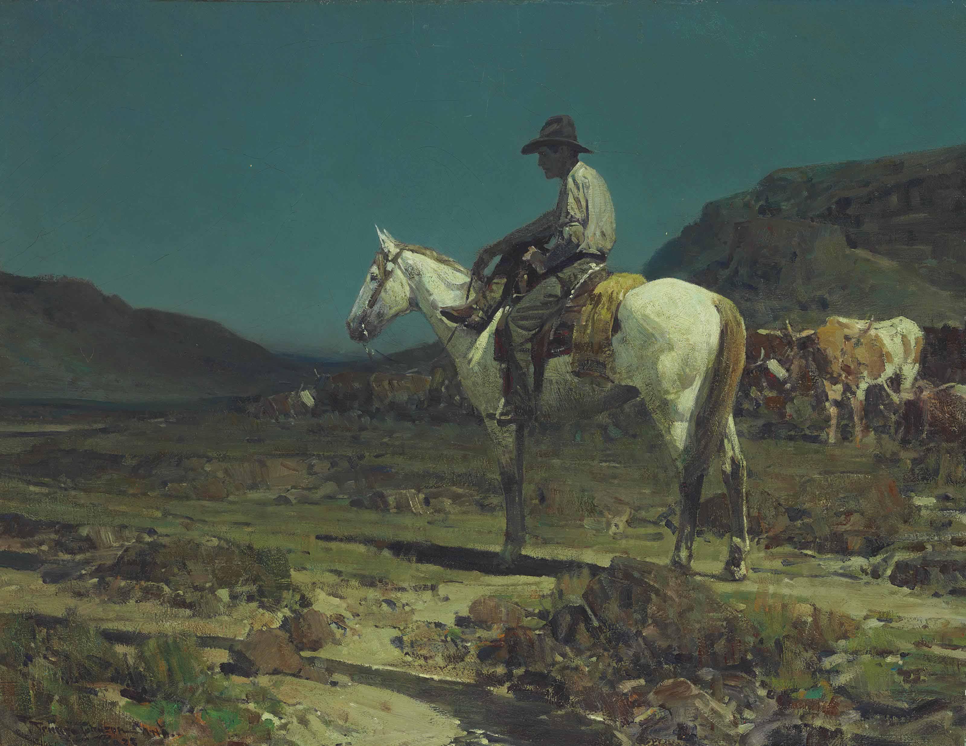 Frank Tenney Johnson - Singing to the Steers