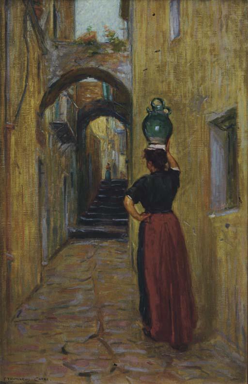 Frank Townsend Hutchens - Balancing The Water Pitcher Through The Streets of Capri