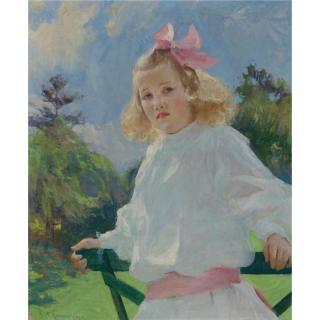 Frank W. Benson - Girl With Pink Bow