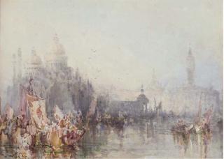 Frank Wasley - The Grand Canal, Venice, Crowded With Boats (One Illustrated)