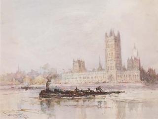 Frank Wasley - The River Thames at Westminster