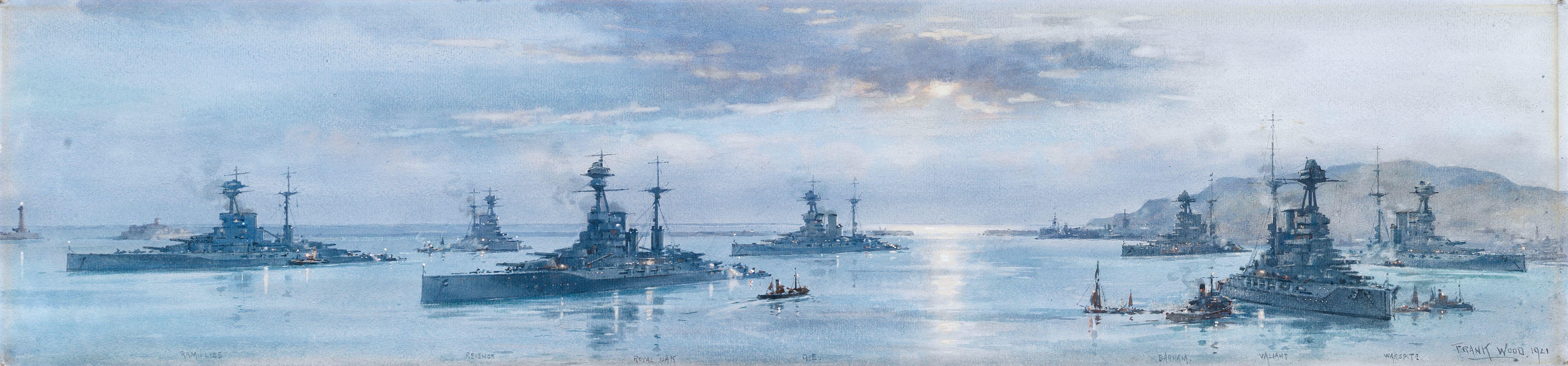 Frank Watson Wood - Portland, Dorset: Atlantic Fleet Capital Ships, 1921