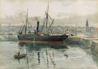Frank Watson Wood - Two views of Berwick Harbour