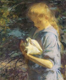 Frank Weston Benson - Eleanor Holding a Shell