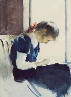 Frank Weston Benson - Elisabeth Writing