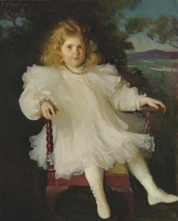 Frank Weston Benson - Portrait Of Marjorie Coldwell Westinghouse (Young Girl In A White Dress)