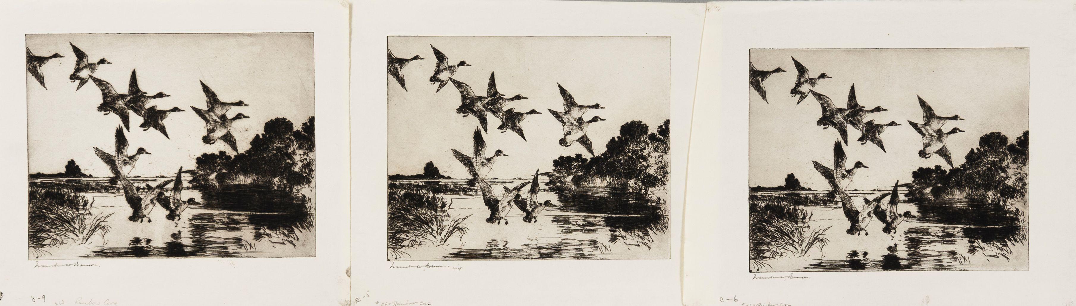 Frank Weston Benson - Three Proof Impressions of Rainbow Cove