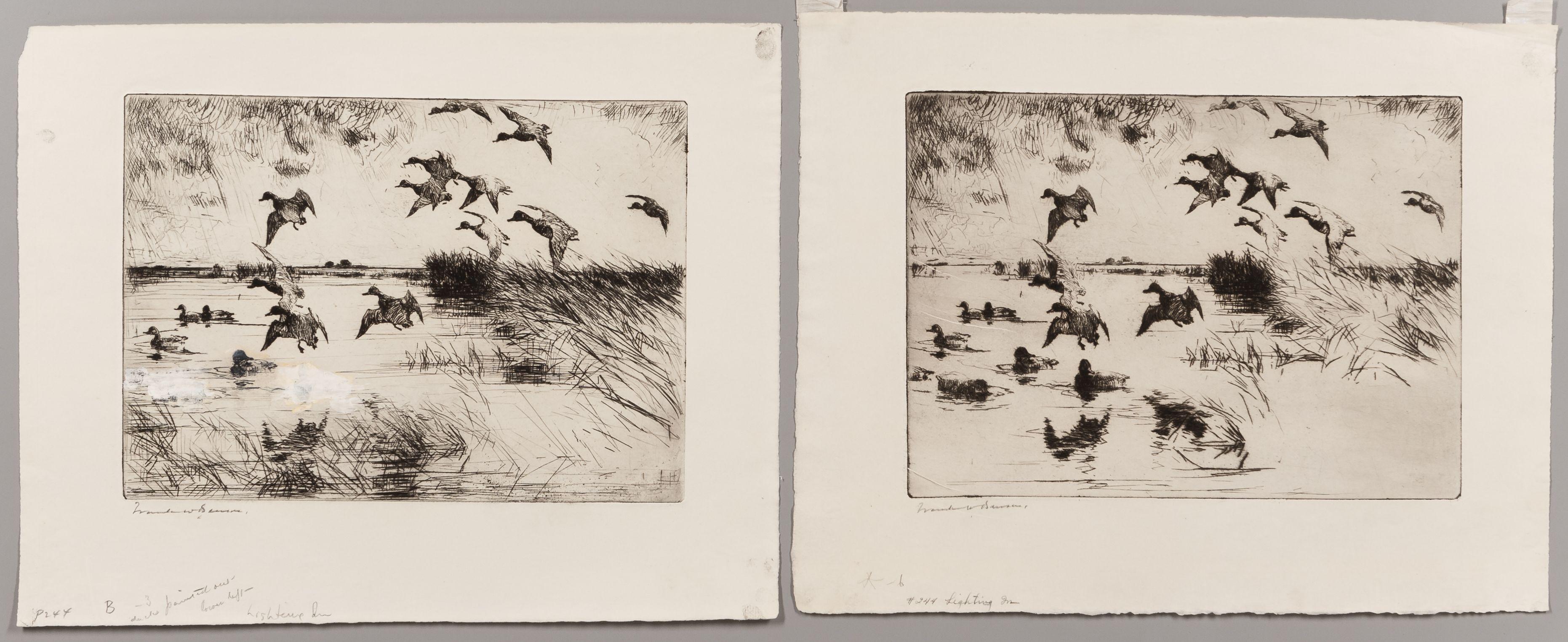 Frank Weston Benson - Two Proof Impressions of Lighting In