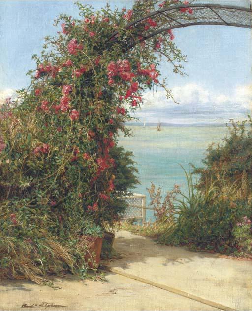 Frank William Warwick Topham, R.I., R.O.I. - A Garden By The Sea