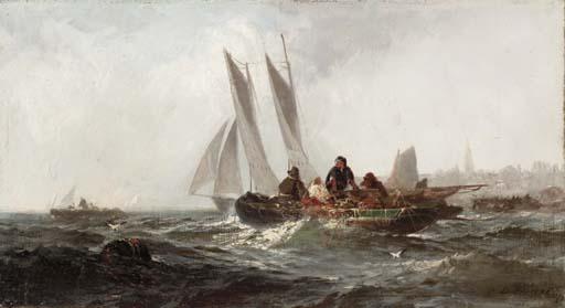 Franklin Dullin Briscoe - Fishing at sunrise; Bringing in the catch