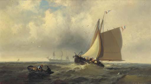Franklin Dullin Briscoe - Fishing Boats And Other Ships On The High Seas
