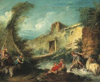 Franois Boucher - \'Le passage du gué\'