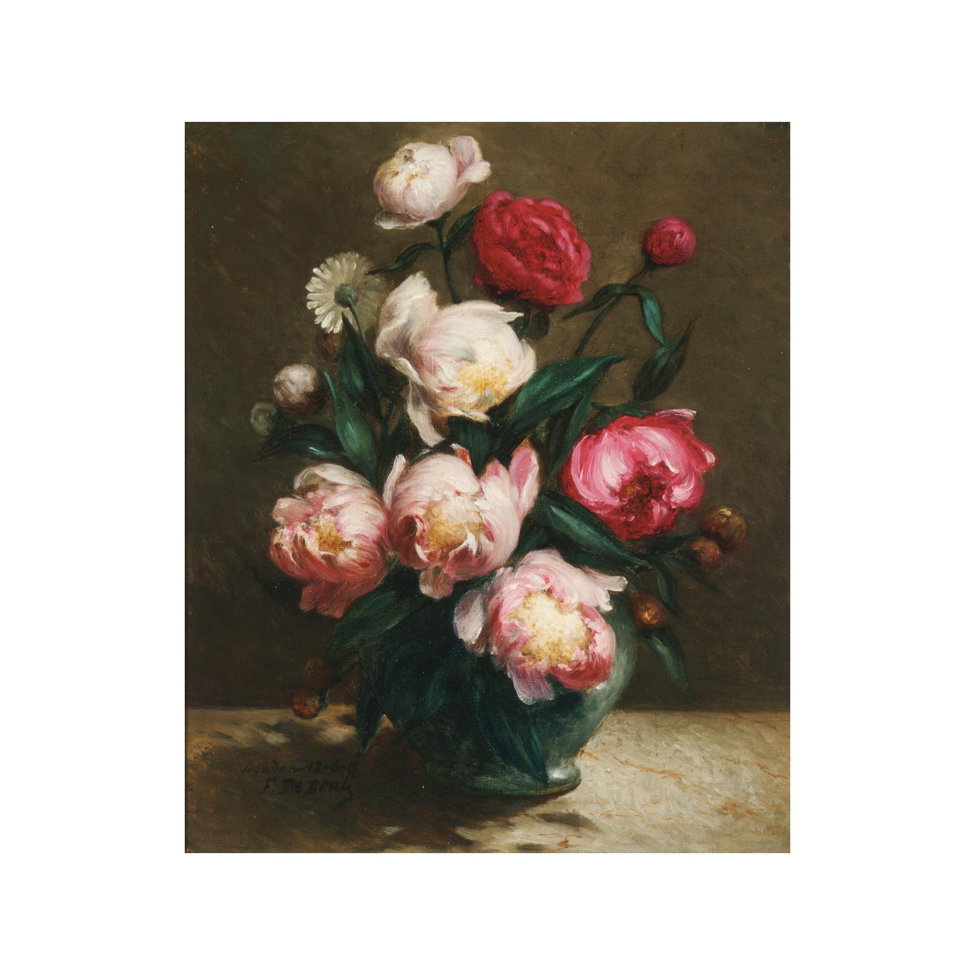 Frans De Beul - A Flower Still Life With Peonies