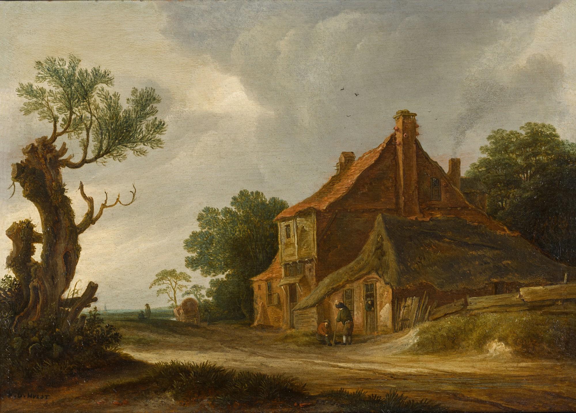 Frans De Hulst - A roadside inn in a wooded landscape