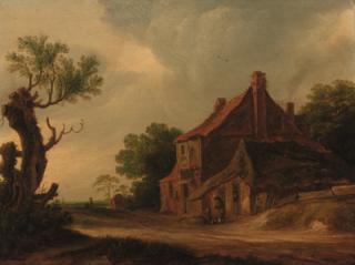 Frans De Hulst - A roadside inn in a wooded landscape