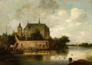 Frans de Hulst - Flusslandschaft mit Boot